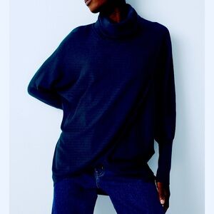 Simons Sz M Contemporaine Draped Collar Crossover Tunic